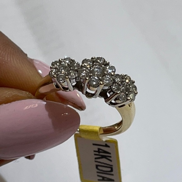 14k diamond cocktail ring - Picture 1 of 12